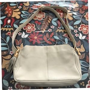 vintage leather purse cream